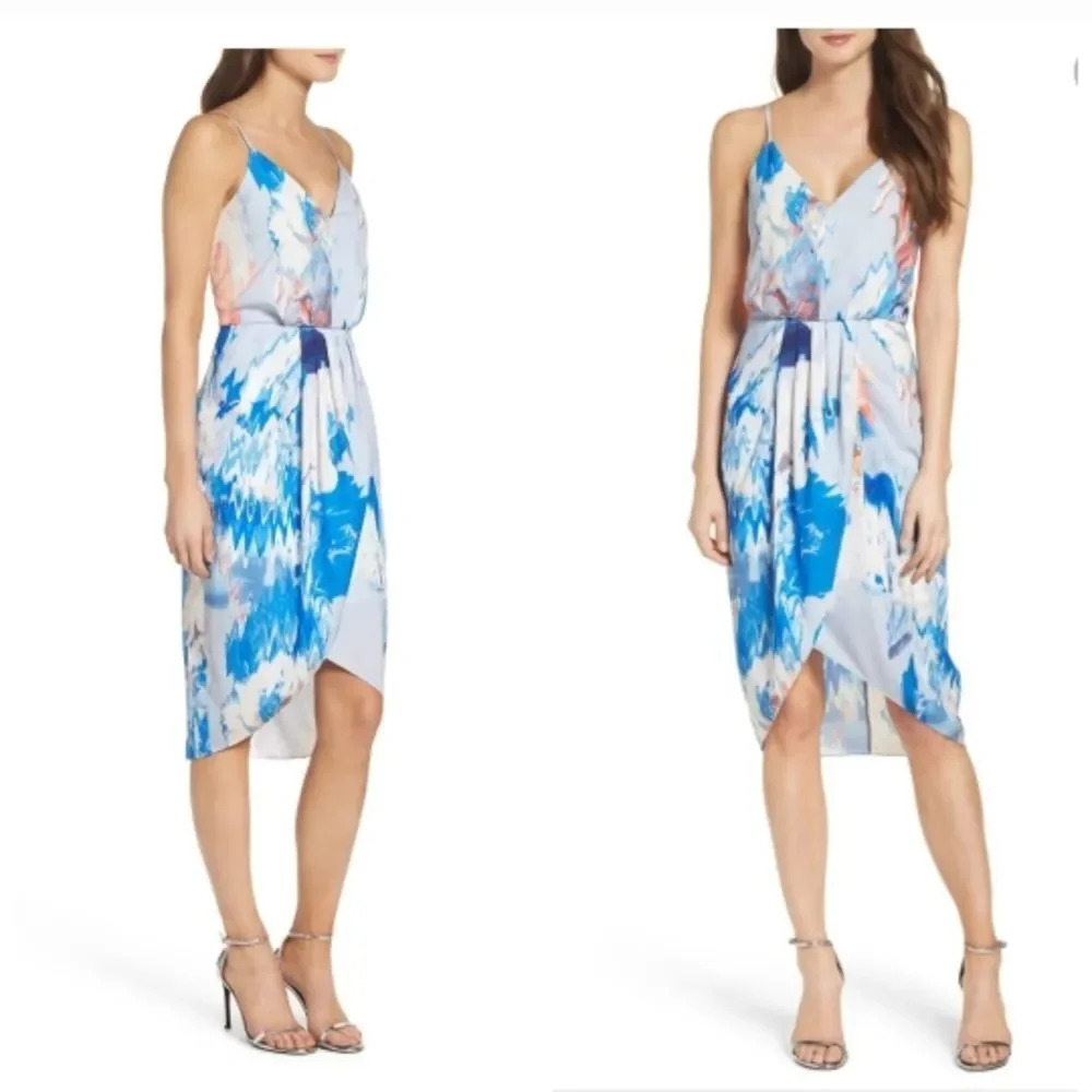 Chelsea 28 Floral Faux Wrap Midi Dress
